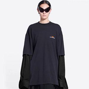 balenciaga/巴黎世家 22早春 虎年限定 橙色老虎 假两件 长袖t恤