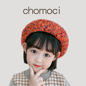 春秋季儿童贝雷帽女宝宝冬天保暖画家帽小孩凹造型网红八角帽子潮