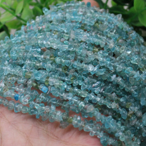 无优化 3×5mm天然蓝磷灰石有孔随形碎石 DIY串珠饰品配件材料