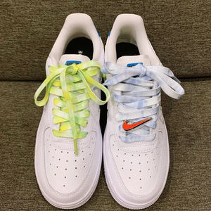 适配nike air force 107白黄蓝彩虹小钩扎染鸳鸯af1空军一号鞋带