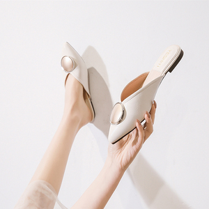 粗跟蝴蝶结半拖