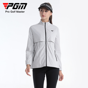 PGM 高尔夫长袖服装女士外套春季保暖舒适衣服束腰设计立领套装