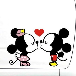 宝马迷你 卡通米老鼠车贴 遮盖划痕车门卡通米奇米妮亲亲汽车贴纸
