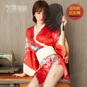 日式内衣情趣骚品牌极度v内衣三点睡裙激情透明制服和服开档套装女知名情趣用品性感图片