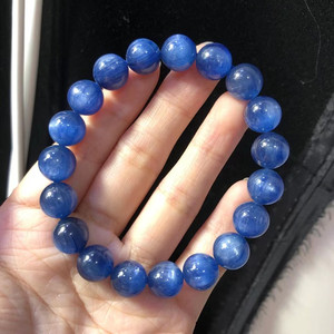 007人付款淘宝天然蓝水晶蓝晶石手链女款蓝发晶蓝绒晶单圈手串猫眼