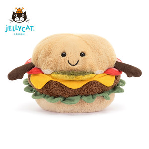 英国正品jellycat趣味汉堡可爱儿童玩偶公仔玩具礼物美食美味有趣