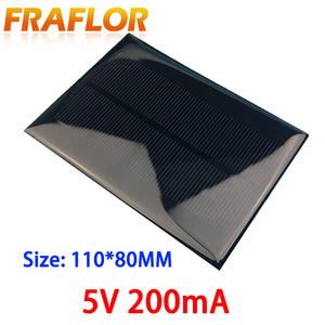110*80mm 1W太阳能电池板5V200MA单晶硅滴胶板 太阳能电池片组件