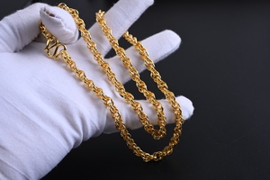 "双扣链"足金999普通工艺黄金男款项链50克
