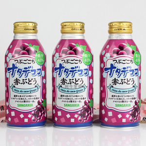 日本进口sangaria/三佳利椰果肉葡萄味果汁饮料含维生素c380g*6瓶