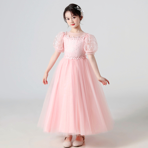 女童公主裙洋气高端超仙长裙钢琴演奏礼服平时可穿六一儿童演出服