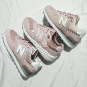 韩国正品樱花粉加绒休闲女鞋冬季新百伦580学生bf运动鞋574棉鞋男