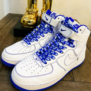 适配nike air force1high白蓝缝线空军一号印花justdoit蓝色鞋带