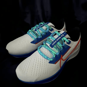 适配nike air zoom pegasus 飞马38白蓝色brs渐变腰果花夜光鞋带