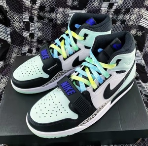 适配air jordan legacy 312蒂芙尼绿色aj1鞋带薄荷绿渐变泼墨鞋绳