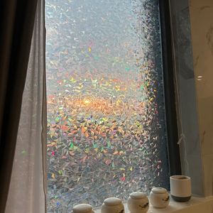 这么美的彩虹玻璃贴膜磨砂透光不透人玻璃门窗纸防窥遮光窗户贴纸