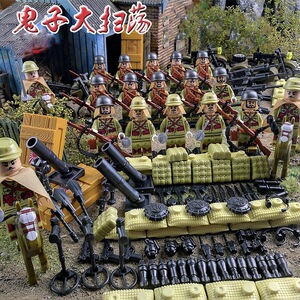 兼容乐高八路军百团大战绝地求生日军小鬼子日本兵积木人军事人仔