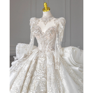 法式复古婚纱2024新款新娘重工奢华大拖尾宫廷风白色主纱高级质感