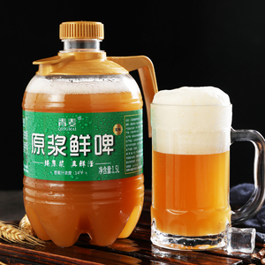 青麦精酿原浆啤酒7天小麦鲜啤生啤全麦白啤扎啤青岛特产1.5升桶装