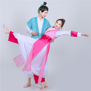 新梁祝舞蹈服神话古代表演服男女双人舞蹈服古装汉服古典舞蹈服装