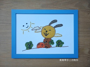 五谷粮食豆子种子diy粘贴画幼儿园小学生手工课材料小兔子拔萝卜