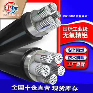 国标铝芯电缆5芯4+1 25 50  70 120 240平方三相五线铝电缆线铠装