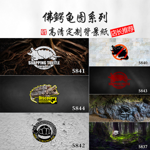 鱼缸背景纸画高清图3d立体水族箱贴纸壁纸爆刺纯佛鳄龟5d造景装饰