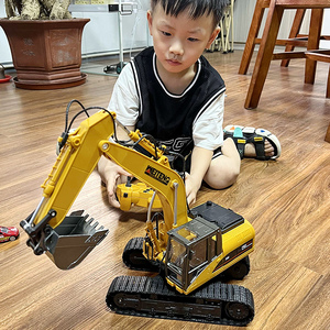 六一节礼物遥控挖掘机儿童玩具车男孩汽车仿真电动挖土工程车挖机