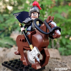 兼容乐高人仔积木限量三国小侠关羽士兵马匹城池古代打仗男孩拼装