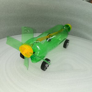 空气动力车自制橡皮筋风动力小车中小学科技科普实验生活材料制作