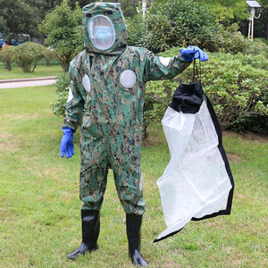 防蜂加厚连体马蜂服迷彩防胡蜂服马蜂衣大黄蜂防护服装捉马蜂衣服