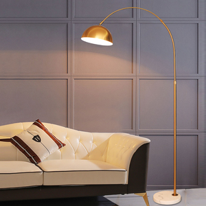 简约现代客厅卧室钓鱼落地灯ins风创意大理石金色茶几立式台灯