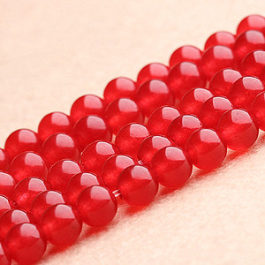 鲜红色手链珠子 红玉髓半成品散珠 佛珠手链项链手工圆珠隔珠配饰