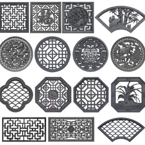 鸿飞  庭院仿古围墙镂空砖雕中式园林围墙院墙装饰挂件镂空窗砖雕