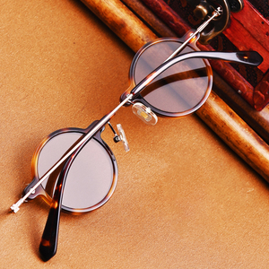 经典复古天然水晶石头镜全框圆形水晶眼镜养目养眼镜男女户外墨镜