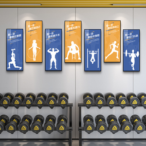 健身房装饰画肌肉男美女墙面挂画励志瘦身壁画健美运动海报墙壁画