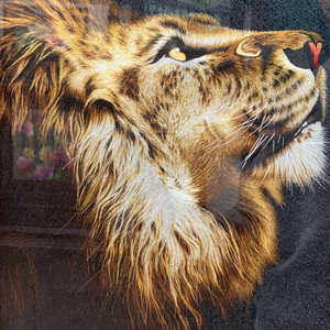 苏绣手工刺绣狮虎图摆件乱针绣错乱针双面绣摆件霸气王者桌面台屏