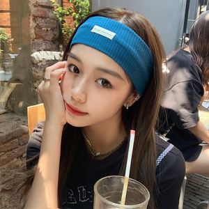 小物家家日韩蓝色发带元气少女发带网红日常外出头带春夏薄款发带