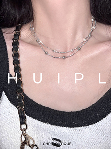 HUIPL原创设计S925纯银颗粒不褪色 碎银几两施华洛珍珠高级感项链