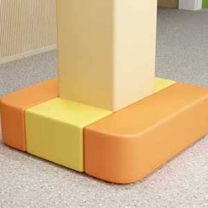 幼儿园早教中心培训班机构书店儿童阅读休息区软包柱子靠背沙发o