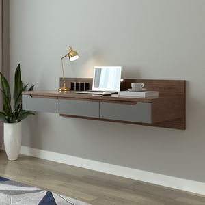 壁挂台式电脑桌连璧靠墙上桌子家用省空间卧室悬挂学习书桌架