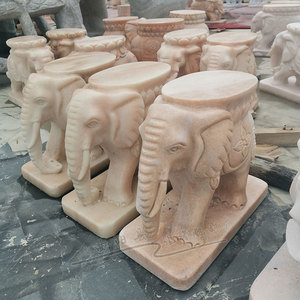 同款货源纪元雕塑1872265淘宝石象凳石雕 大理石象墩子晚霞红