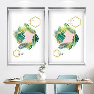 免打孔卷帘百叶窗帘图案定制卧室儿童房北欧小清新遮光拉帘升降1