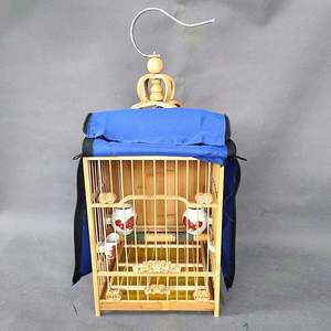 精品画眉鸟雕刻板笼 竹鸟笼 方笼鸟笼子配件上海板笼生头画眉鸟笼