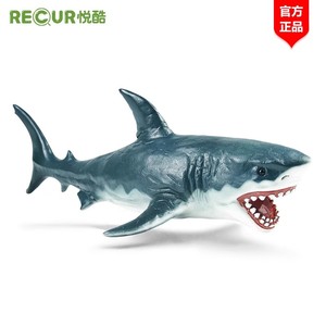 Recur 大白鲨动物玩具儿童礼物仿真海洋鲸鱼动物模型男女孩过家家