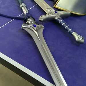 hcmy魔兽电影 联盟暴风城士兵长矛cosplay金属武器莱恩雄狮未开.