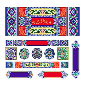 3d古建筑彩绘墙纸房梁横梁吊顶墙贴天花故宫祠堂壁纸佛堂寺庙壁画