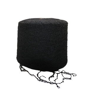 4nm黑色涤纶50/50毛涤圈圈纱 用于针织机 花式纱 厂家直供