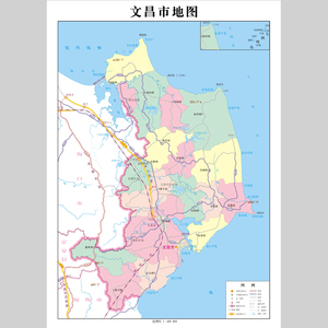 文昌市地图电子版设计素材文件