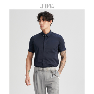JDV男装商场同款夏季新品商务职场通勤时尚潮百搭短袖正装衬衫