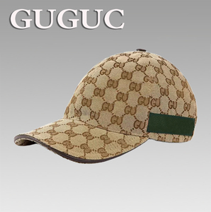 G家高端定制GUGUC饰条纹织带帽子男女款帆布棒球帽户外休闲鸭舌帽
